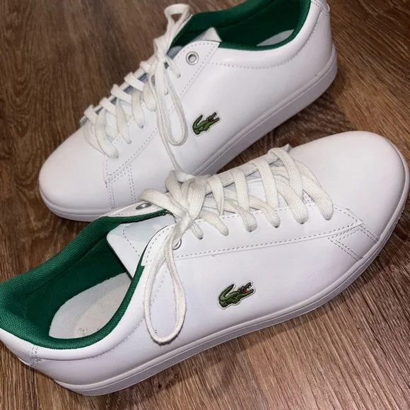 Lacoste Shoes Lacoste White Sneakers With Green Interior